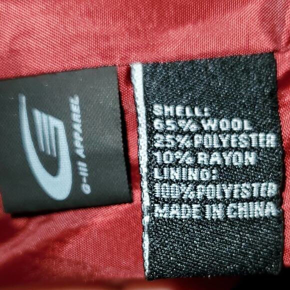 JONES New York Deep Red Wool Blend Peacoat Size 14 - Picture 4 of 5